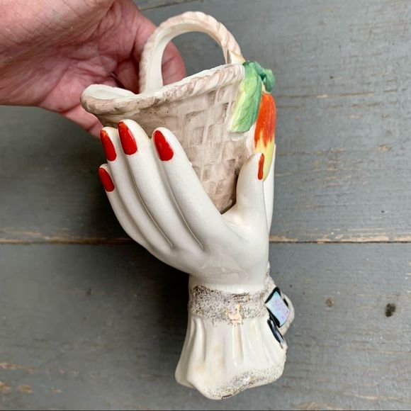 Vintage Ucagco Porcelain Basket/Vase GORGEOUS! - Picture 15 of 17